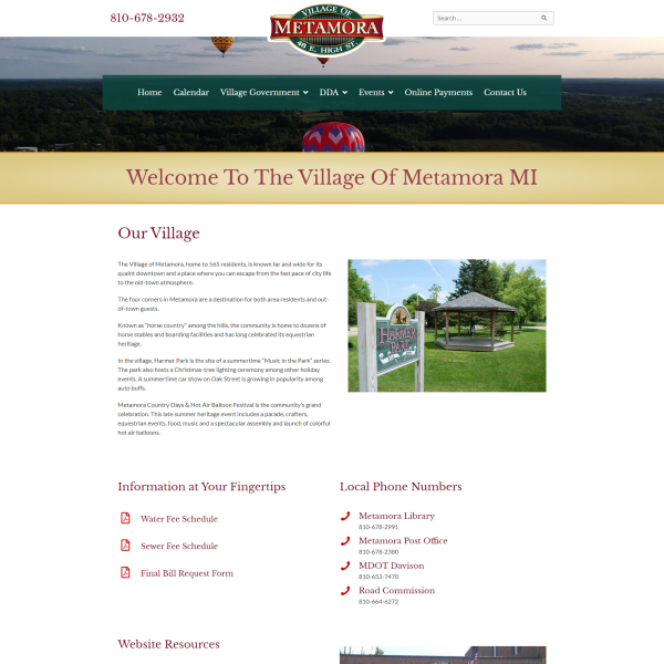 Village of Metamora Website