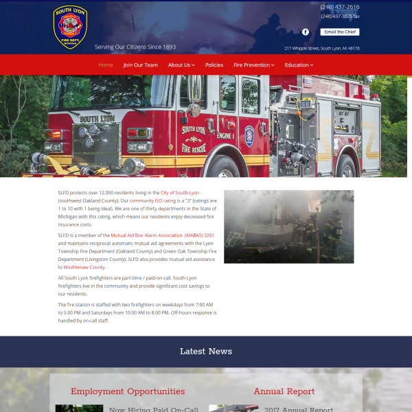 South Lyon Fire Department Website