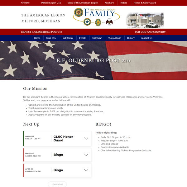 American Legion, Milford MI Website