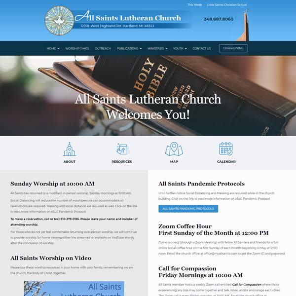 All Saints Lutheran Church Website