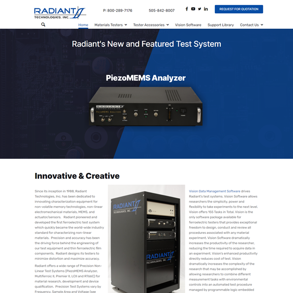 Radiant Technologies Website