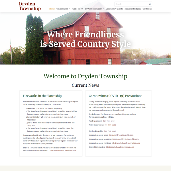 Dryden Township Website